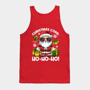 Christmas Futurism Cyber Santa Claus Sci Fi Tank Top